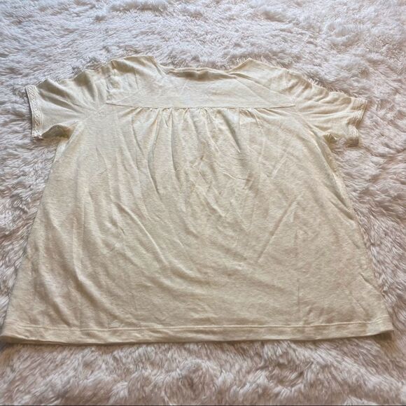 Artisan NY Pale Yellow 100% Linen Short Sleeve Top Size Small - Picture 2 of 8